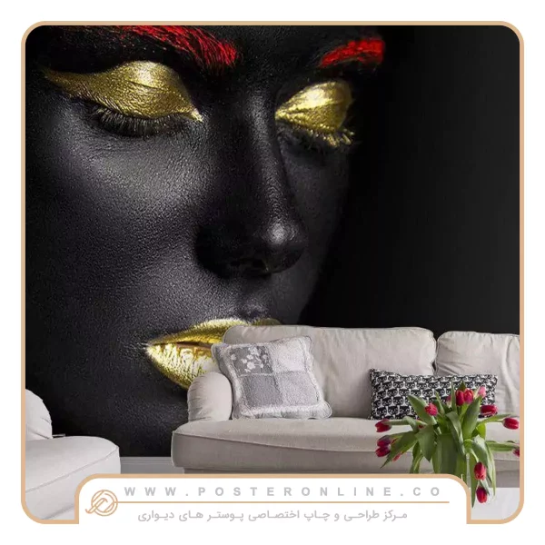 پوستر دیواری طرح چهره نیم رخ