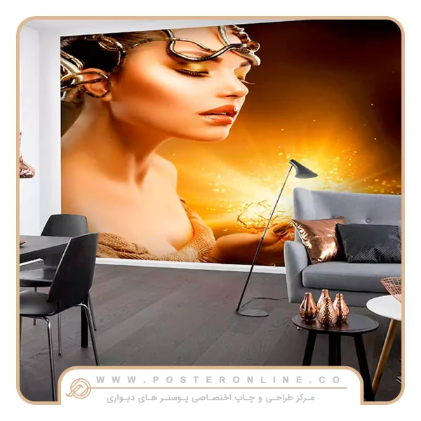 پوستر دیواری تصویر چهره طلایی