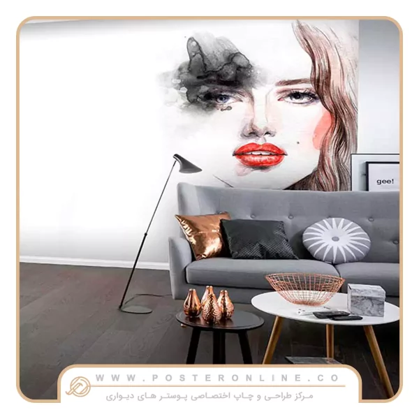پوستر دیواری گرافیتی طرح چهره زن