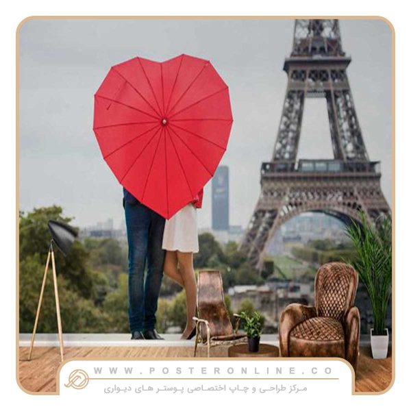 پوستر دیواری رمانتیک منظره برج ایفل