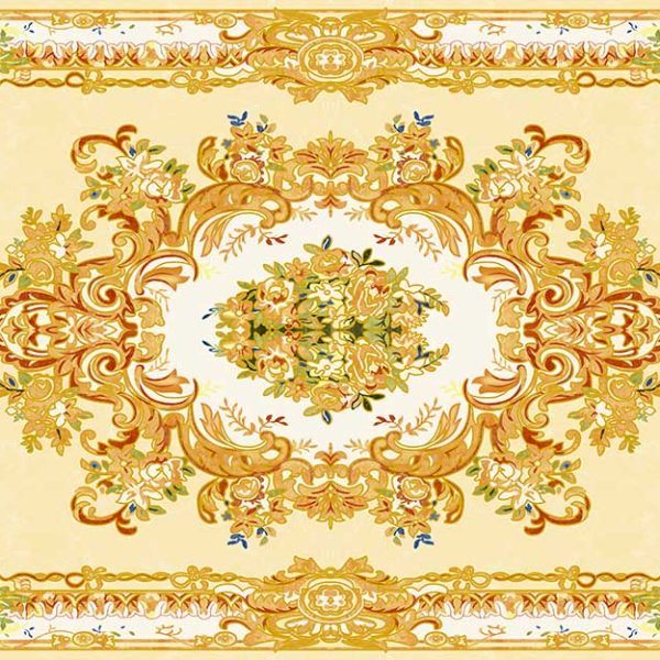 پوستر دیواری سنتی داماسک طلایی