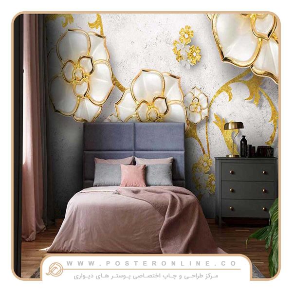 پوستر دیواری گل سه بعدی کد G-3639