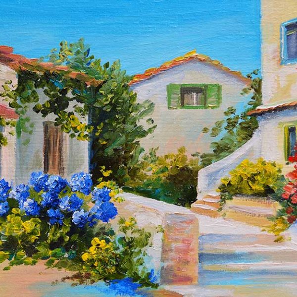 پوستر دیواری نقاشی گل های ابی