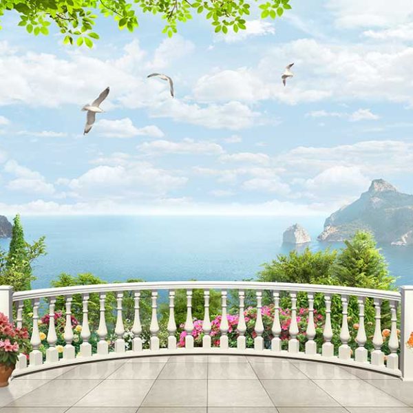 پوستر دیواری منظره دریای ابی