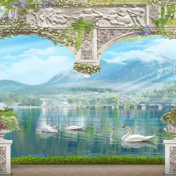 پوستر دیواری دریاچه قو