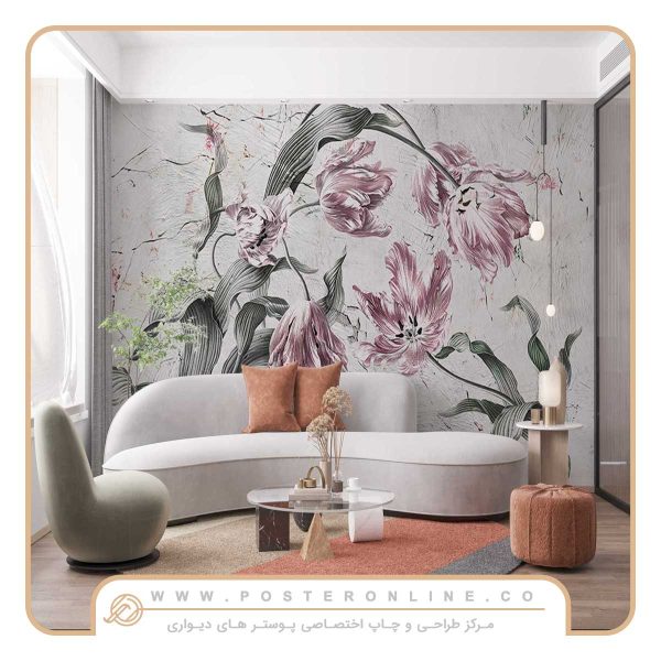 پوستر دیواری گل سه بعدی طبیعی