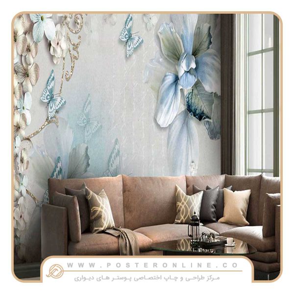 پوستر دیواری گل سه بعدی کد G-3696