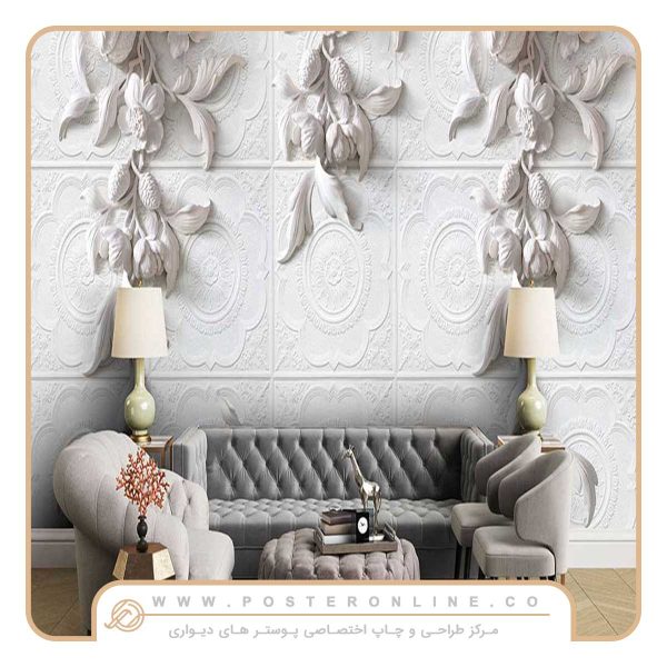 پوستر دیواری گل سه بعدی کد G-3723